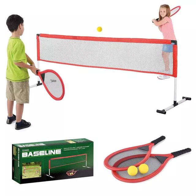 Garden Tennis Starter Play Set Kids Outdoor Fun Game Bat Racket Ball Net Stand