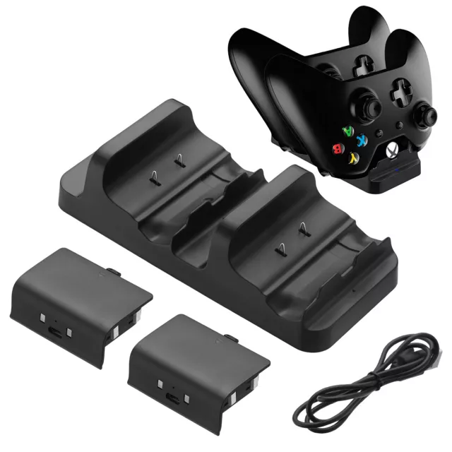 For XBOX ONE Dual Charging Dock Station Controller Charger Rechargeable Battery 2