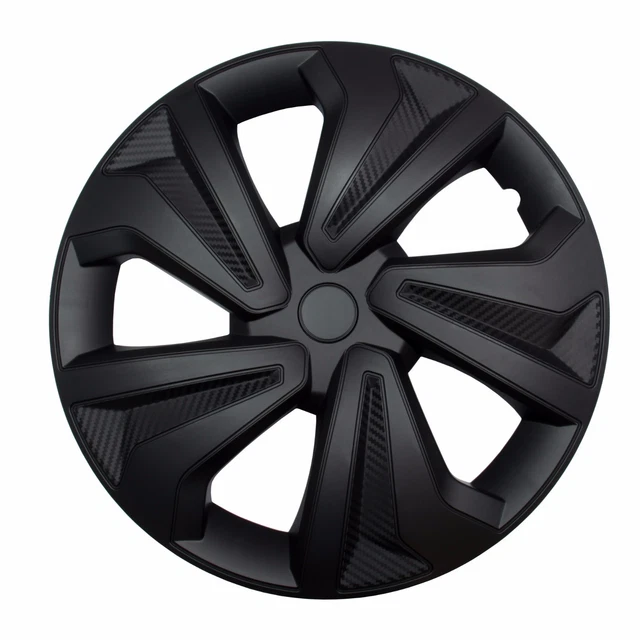 4x Radkappen Carbon BLACK 15" Zoll Auto Radzierblenden Schwarz BMW AUDI VW