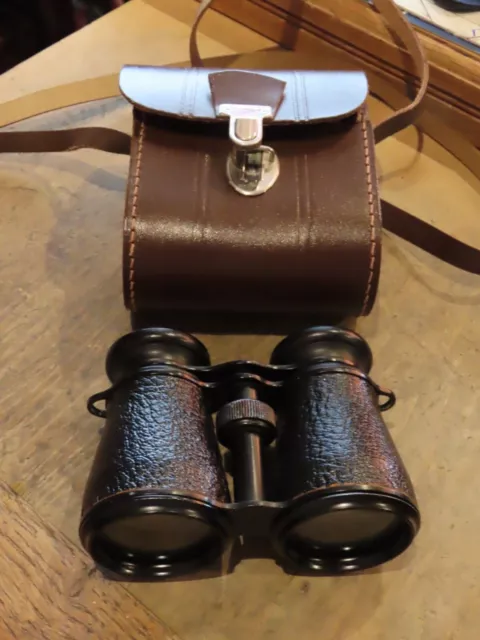 Ancienne Petite Paire De Jumelle De Theatre Avec Son Etui Cuir