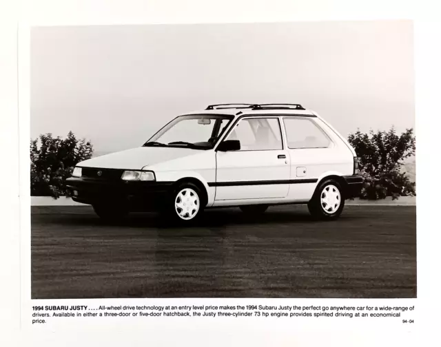 1994 Subaru Justy Hatchback Compact Car Three Cylinder Auto Vintage Press Photo