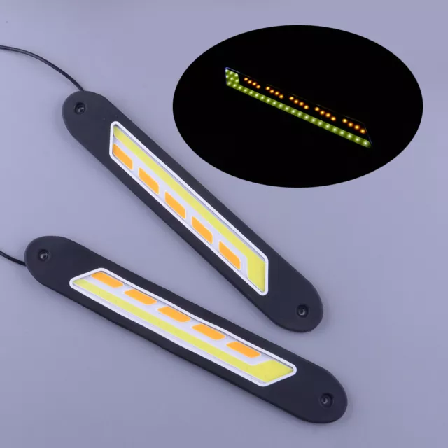 Pair LED Daytime Running Light Strip DRL Driving Fog Turn Signal Lamp Universal