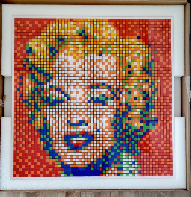 Invader - Rubik Shot Red Marilyn - hand signed - limited edition Heni