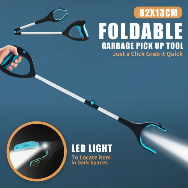 Foldable Pick Up Tool Easy Reach Grab Grabber Stick Extend Reacher Arm Stick