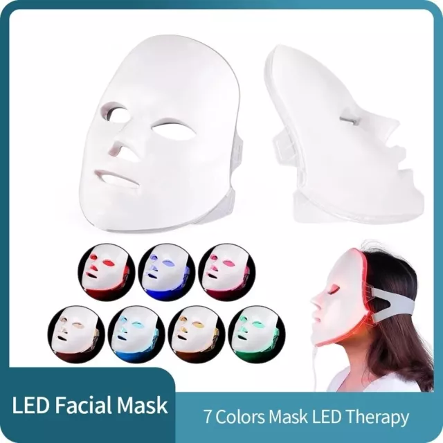 Mascara para Eliminar Arrugas y Acne Terapia Facial Foton LED de 7 Colores