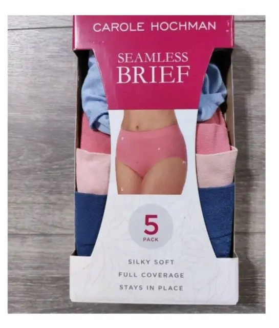 New In Box Carole Hochman Ladies Seamless Brief 5-Pack Colors Size L $70  8HL059