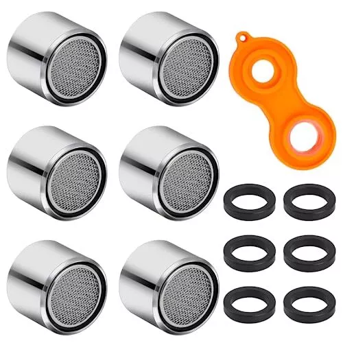 6 Pcs Faucet Aerator Bathroom Aerator 55/64 Female Thread Water Saving Faucet