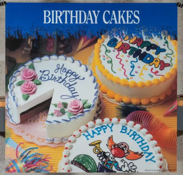 Dairy Queen Promotional Poster For Backlit Menu Sign Birthday Cakes dq2