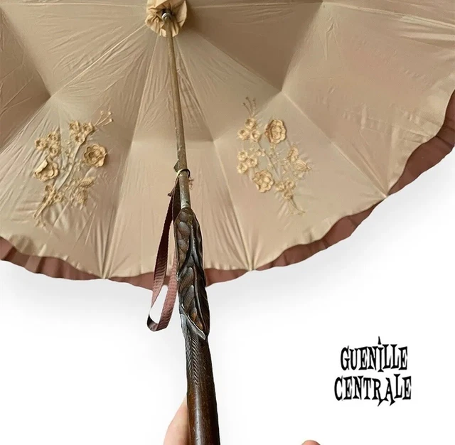 Parasol De Mariage En Dentelle Blanche – Poignée En Bois – 26 X 29 Cm – Décoration Photo, Fête, Cosplay – Non Imperméable
