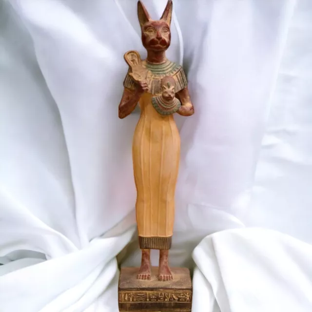 RARE ANCIENT EGYPTIAN ANTIQUES Statue Large Of Goddess Bastet Cat Egypt BC 3