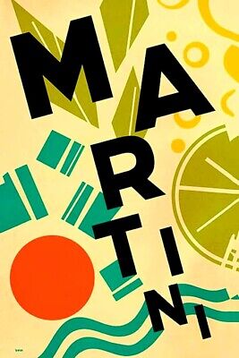 Poster Manifesto Locandina Pubblicitaria Stampa Vintage Aperitivo Martini Drink