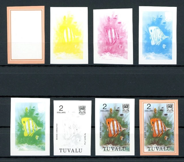 Tuvalu 99 geschnitten postfrisch Phasendrucke, Fische #JP073