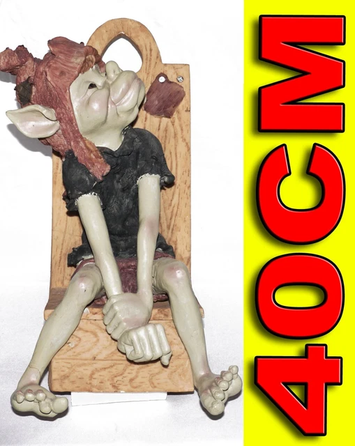 Les Alpes 40Cm Pixie Gigante Troll Folletto Folletti Originale Statua Raro