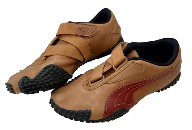 Puma Mostro Monster Men's Kids Tan Brown Trainers Rubber Spiky Sole Flats UK 5