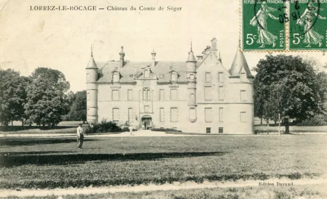 LORREZ LE BOCAGE LOT de 2 cartes sur le château du Comte de Ségur