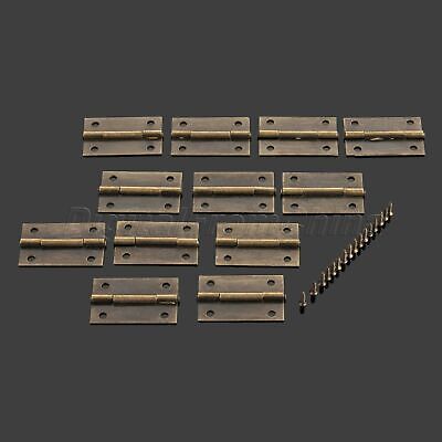 4/12/20PCS Iron Wooden Jewelry Box Cabinet Drawer Door Butt Hinges with Screws