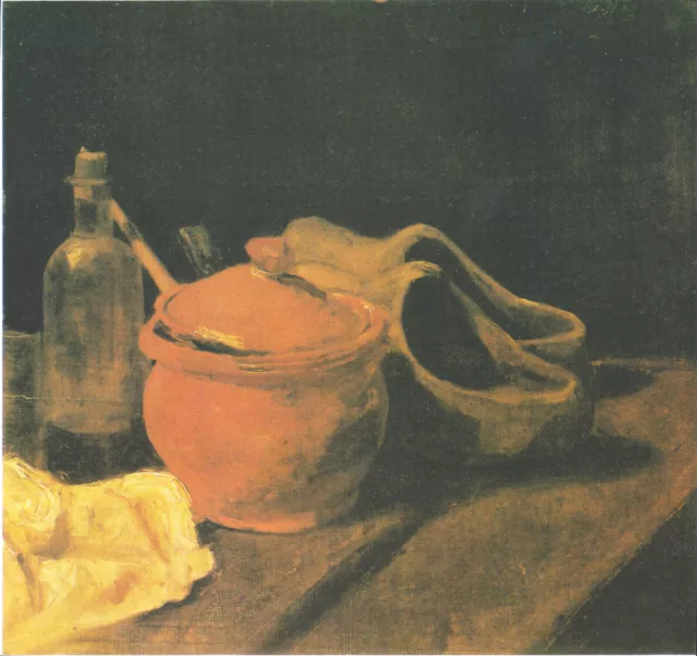 Still Life with Earthenware, Bottle & Clogs Van Gogh-17"x22" Fine Art Print-0918