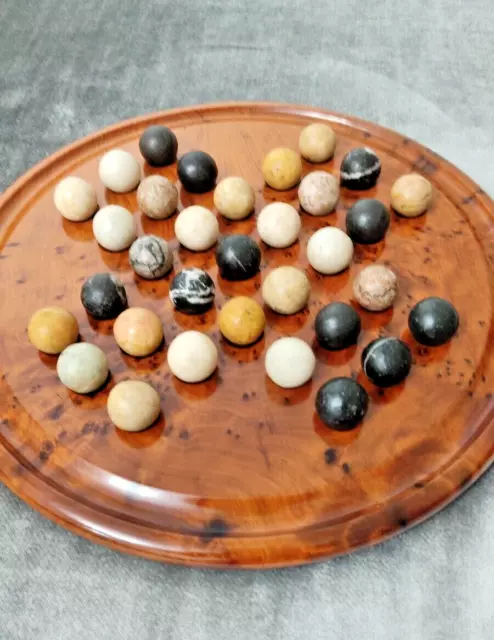 New Moroccan Art Thuya Wood Solitaire Game Handmade Marble Balls Game Lots Bundl