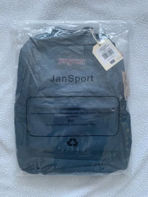Jansport Superbreak Plus Backpack (Navy) with laptop sleeve, water bottle pocket