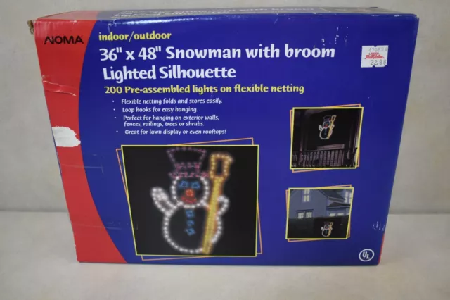 NOMA Lighted Snowman on Flexible Netting Christmas Decoration 36" X 48"