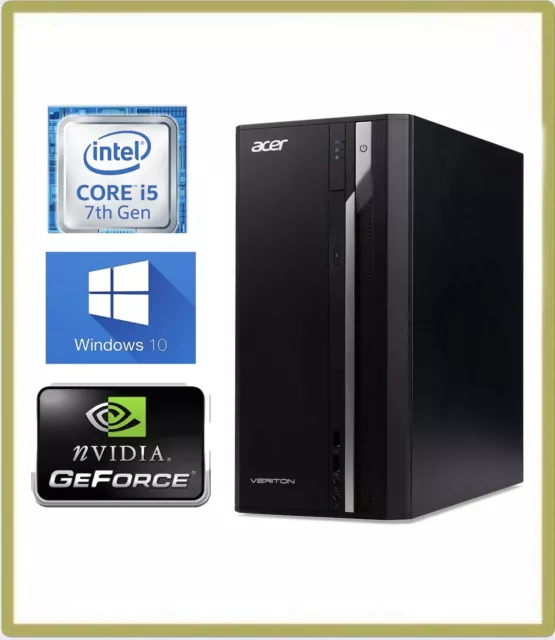 Acer Veriton S2710G MT PC Quad i5 7400 3.00GHz 8GB 1TB  Windows 10 GT 710  1BAV