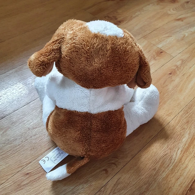TESCO DOG PUPPY White Brown Soft Toy Plush Cuddle Me Friends pup doudou £14.99 PicClick UK