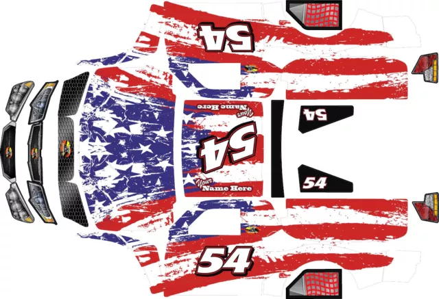 Losi 5ive T wrap decals stickers american flag v1 team hpi baja 5t sc HOONAGE