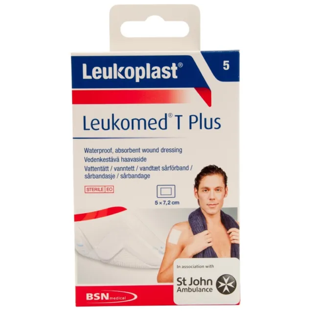LEUKOMED T PLUS 5 Pack Wound Dressing Bandages First Aid Waterproof 5Cm ...