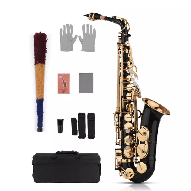 Eb Alto Saxophone Sax Brass Lacquered Gold 82Z Key Type for School N8S2