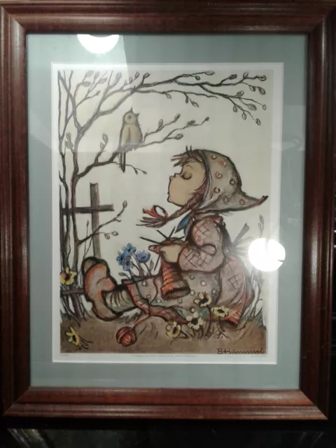 Hummel Ars Sacra 29254 Original Limited Edition 3860/5000 Framed Print Girl Bird