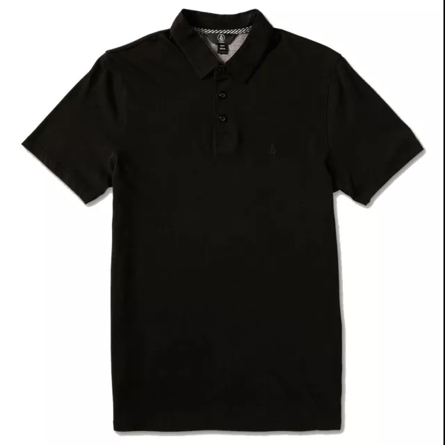 Volcom Men's Wowzer Polo Black Short Sleeve Shirt Clothing Apparel Snowboardi...