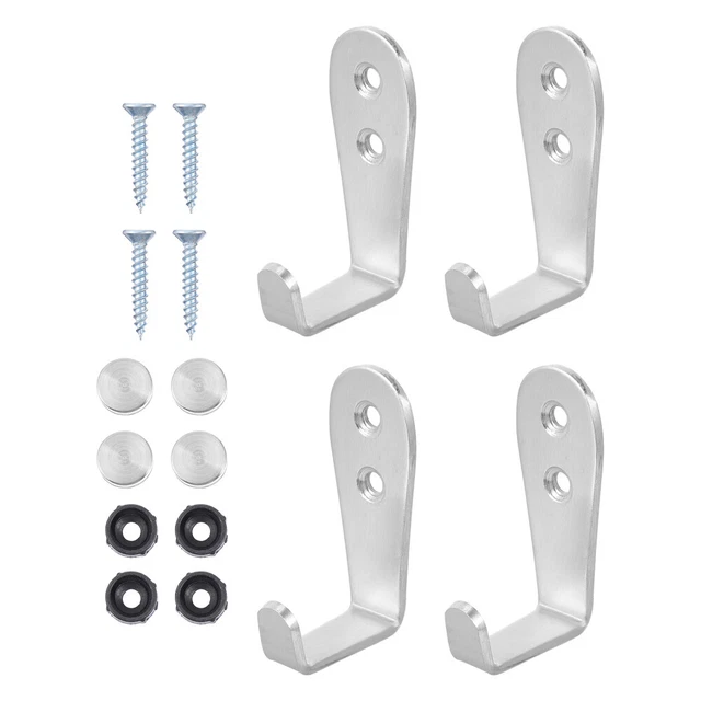 4 Pcs Stainless Steel Hook Wall Hooks Heavy Duty Single Robe