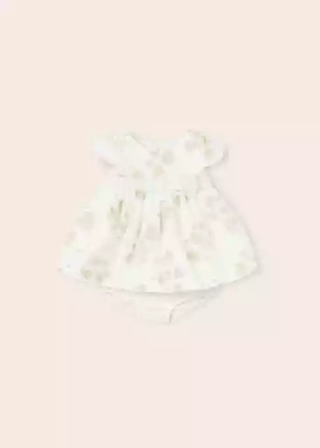 Completo Abito Cerimonia Neonata Mayoral 1813 Cotone Bianco Originale Pe 2023