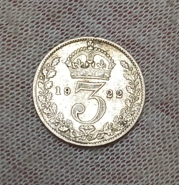 1922 Great Britain Silver 3 Pence - George V - British Threepence