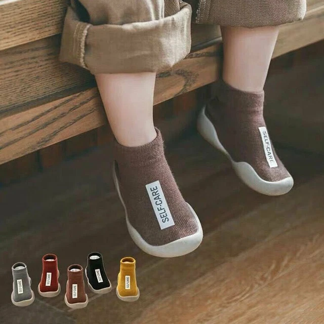 Bebè Neonato Antiscivolo Scarpe da passeggio Pantofole Calze Pre-Walker Scarpe
