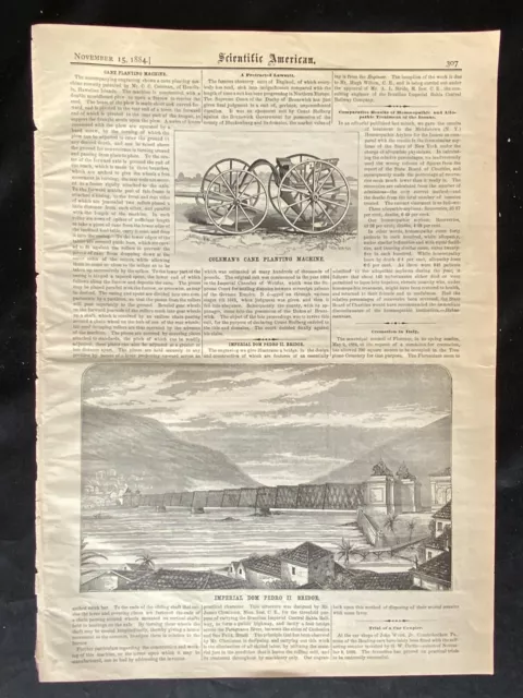 1888 VTG Lot Scientific American  Farm  Pages ~ Cane & Corn Planter Grinding Mil
