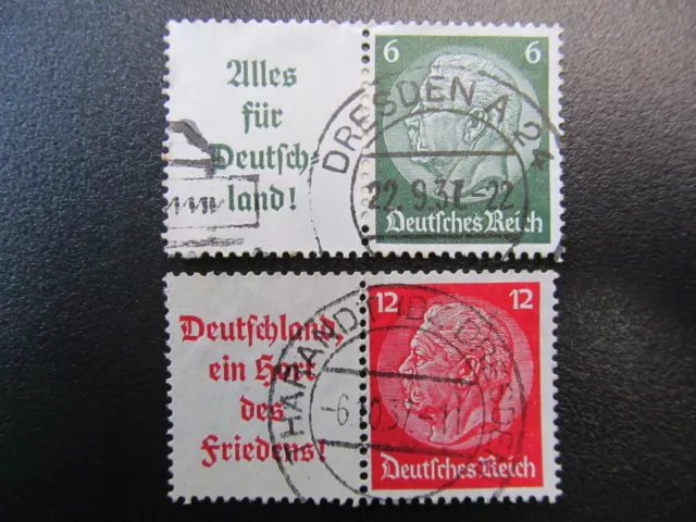 DR-ZD Nr. W66+W67, 1936, Hindenburg, gestempelt, Mi 12€ *BA351*