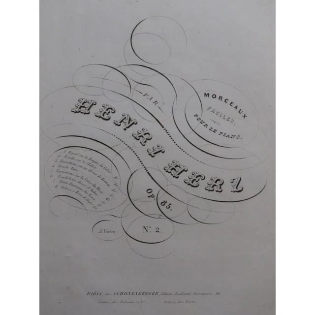 HERZ Henri Rondo sur le Chalet Piano ca1840