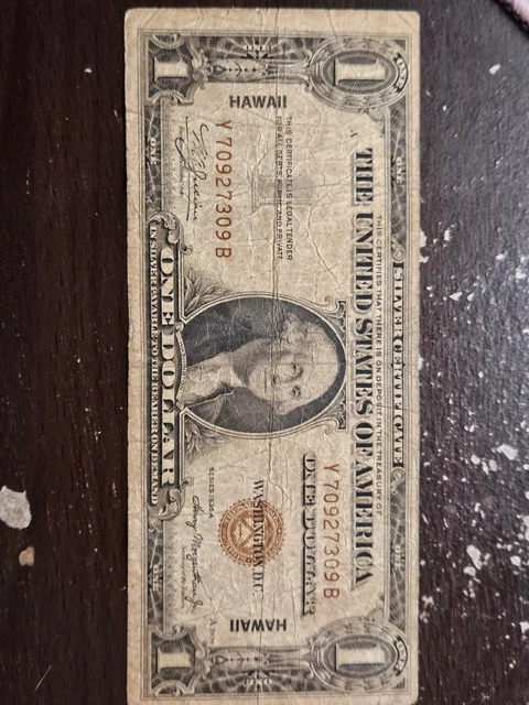 Series 1935 A One Dollar $1 Silver Certificate HAWAII Note