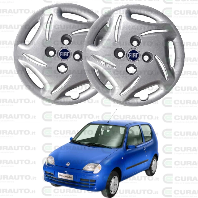 Kit 4 Copricerchi Per Fiat Seicento Brush - Diametro 13 Pollici, Logo Blu - Non Originali Ma Di Qualità - Foto 10