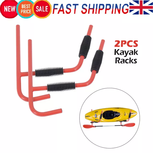 Heavy Duty Kayak Wall Rack Sit On Top Storage Canoe Fixings Mount Hook 80KG Load