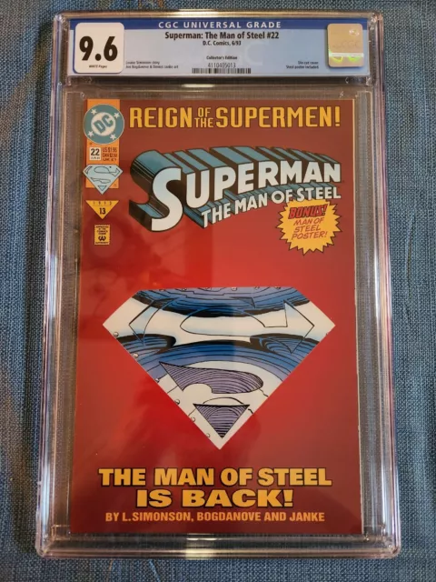 Superman: The Man Of Steel #22 CGC 9.6 Die Cut Cover DC 1993