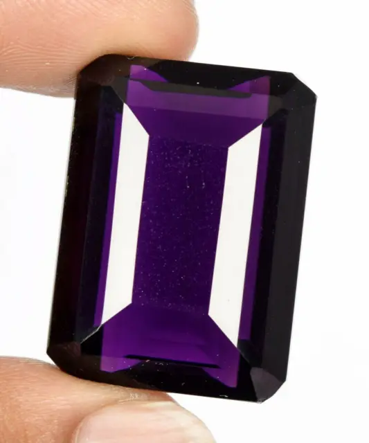 AAA 61.95 CT Emerald Cut Large Purple Amethyst Loose Gemstone for Ring & Pendant