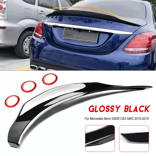 Spoiler Schwarz glänz Heckspoiler Für Mercedes Benz C Klasse W205 Limo C63 AMG