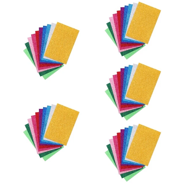 5 Pack Foam Paper Crafts A4 Glittering Paper Crafts Kids Hand Decor Sponge