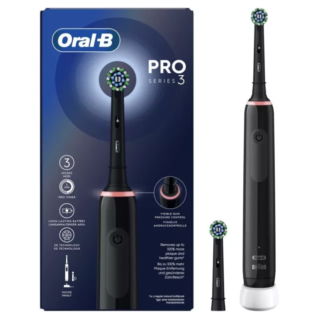 Oral-B Pro3 Black Special Edition Spazzolino Elettrico Controllo Pressione