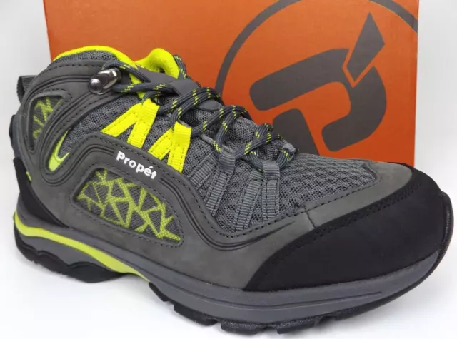 Propet Peak WBA002M Hiking Work Shoes, Women's Size 8.0 BM NEW, Gray/Yellow