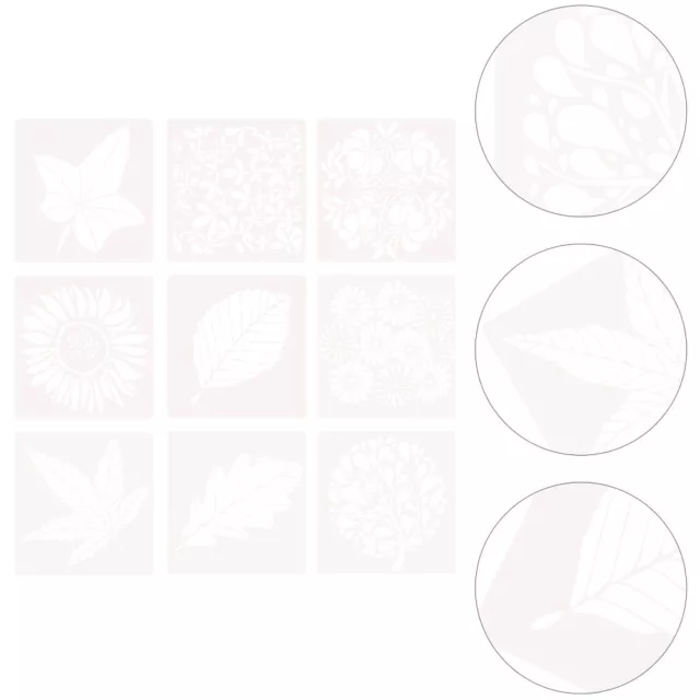 9 Pcs White The Pet Flower Painting Template Child Kids Stencil Templates