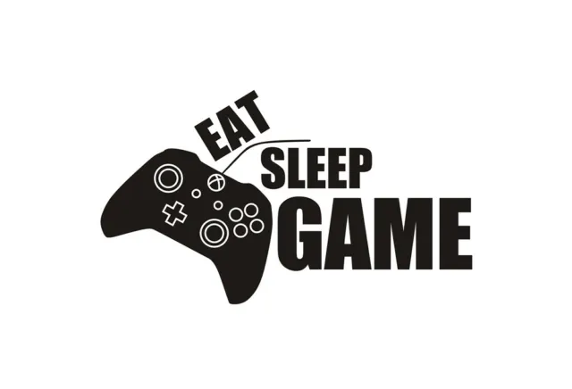 Eat Sleep Game Game controller Wall Quotes Wall Art Wall Stickers 50q UK