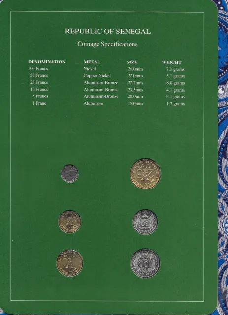 Coin Sets of All Nations Senegal (WAS) UNC All 2000 but 100 Francs 1997 2